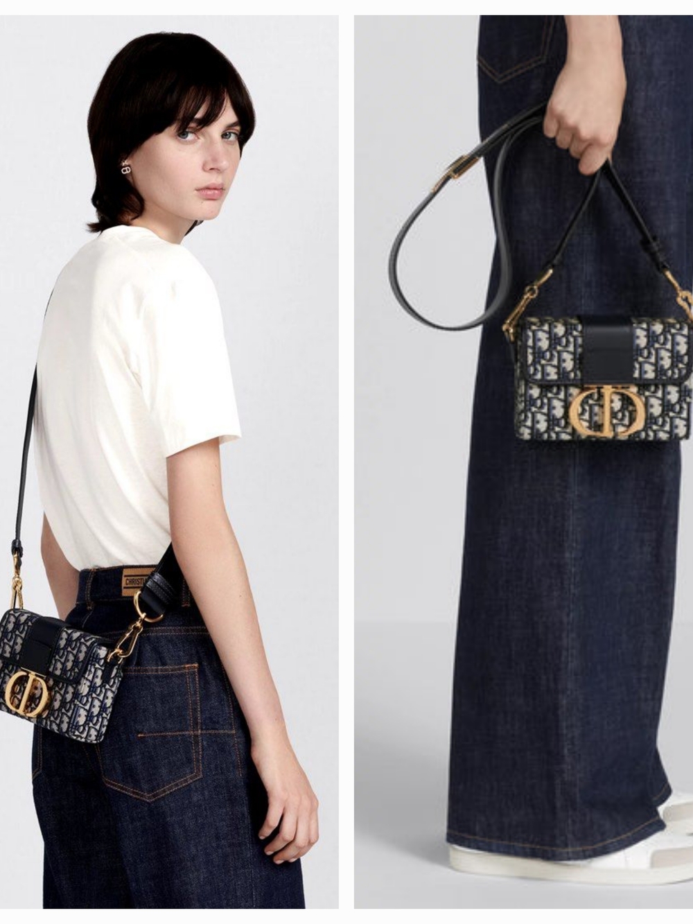 Christian Dior Oblique Jacquard 30 Montaigne Box Bag Navy "Excellent Condition " - Picture 2 of 12